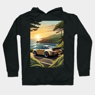 German Classic Car Sea Side Poster Hoodie